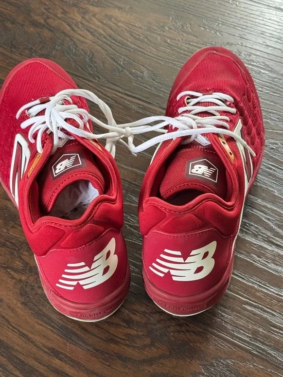New Balance Red and White  Baseball ⚾️ Athletic Cleats Shoes - Picture 4 of 10